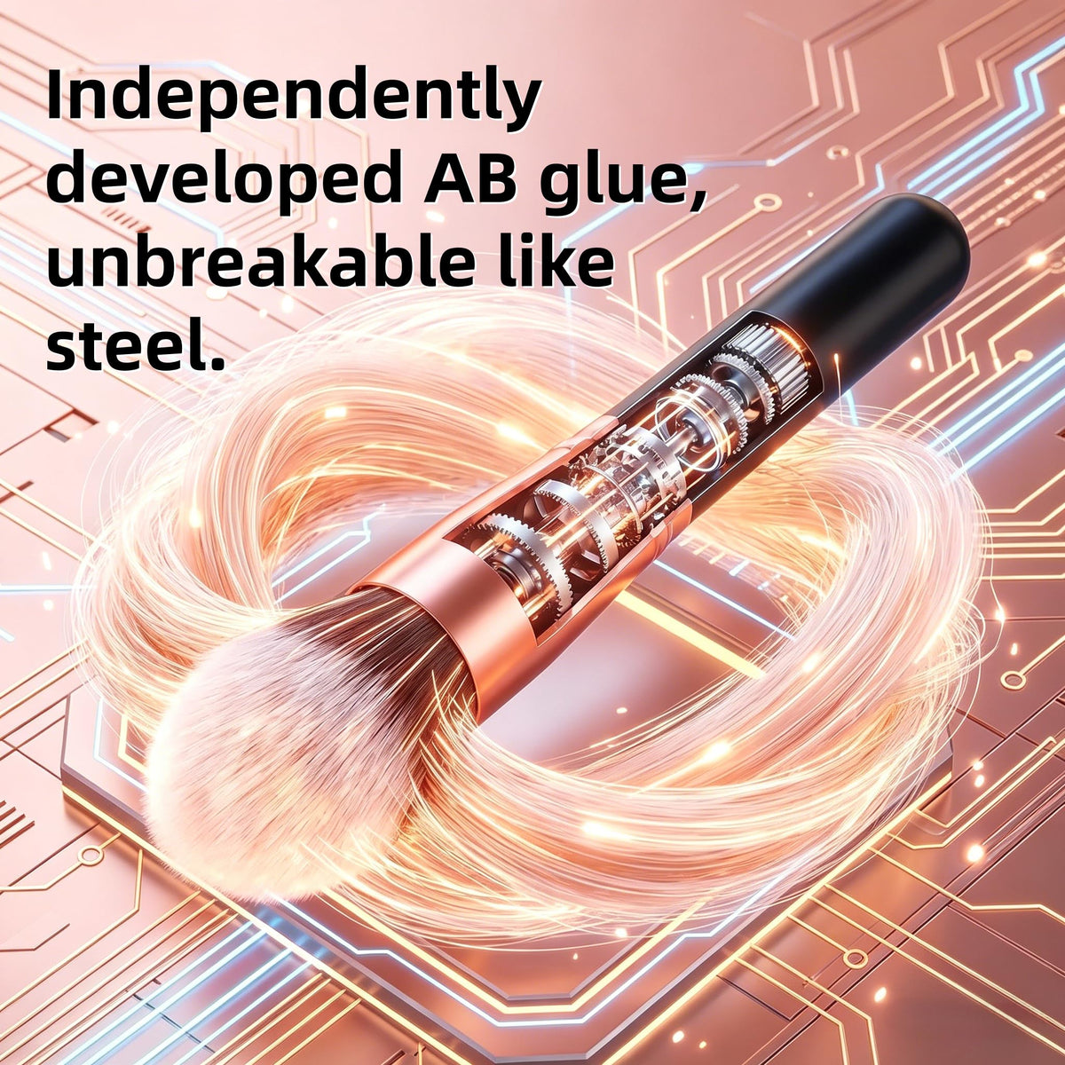 BS-MALL bristle close-up highlighting soft synthetic density for smooth blending