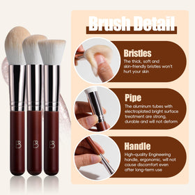 BS-MALL detailed brush heads highlighting soft synthetic bristles for smooth application