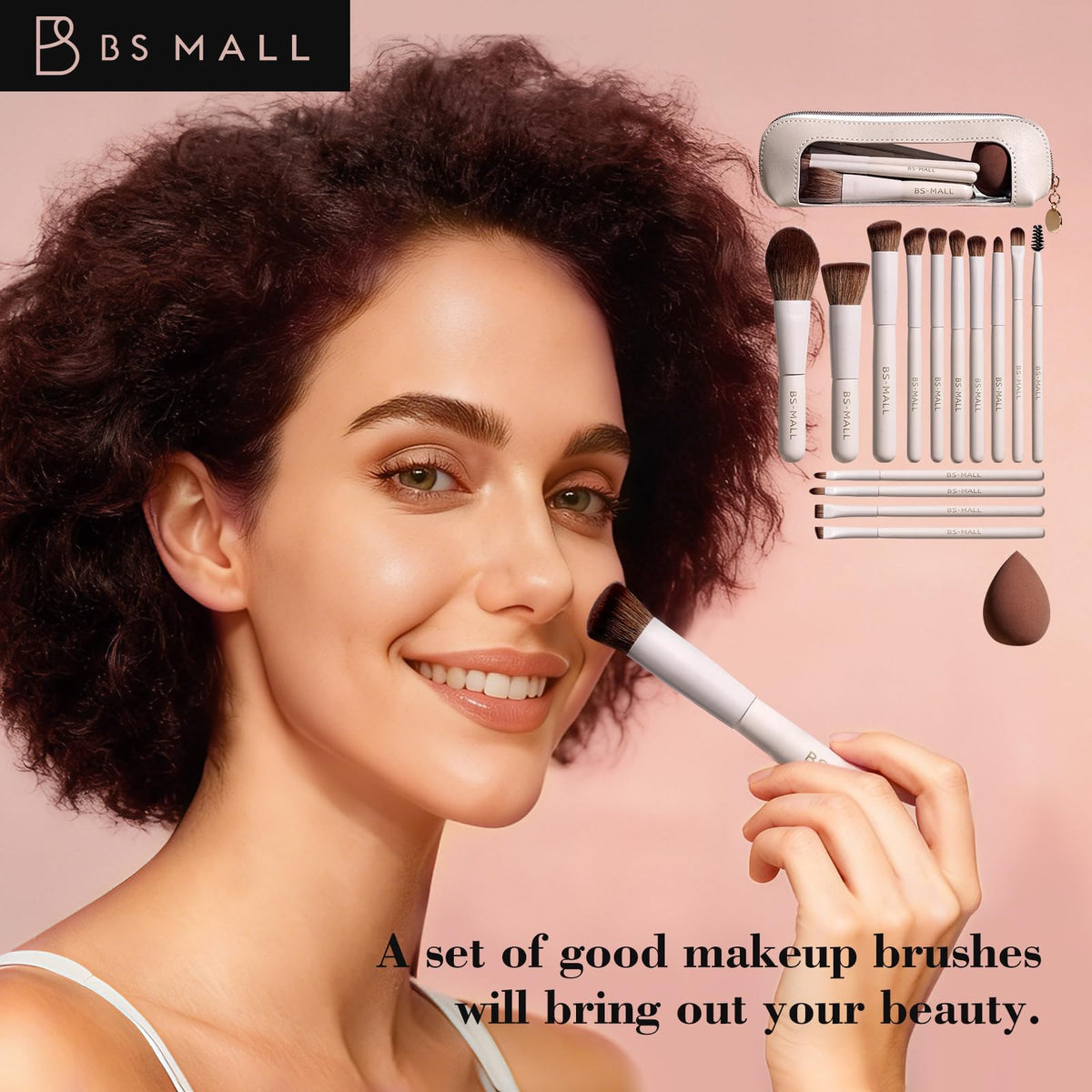 BS-MALL brushes organized inside open travel case protecting bristles on-the-go