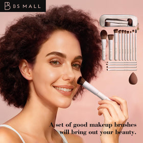 BS-MALL brushes organized inside open travel case protecting bristles on-the-go