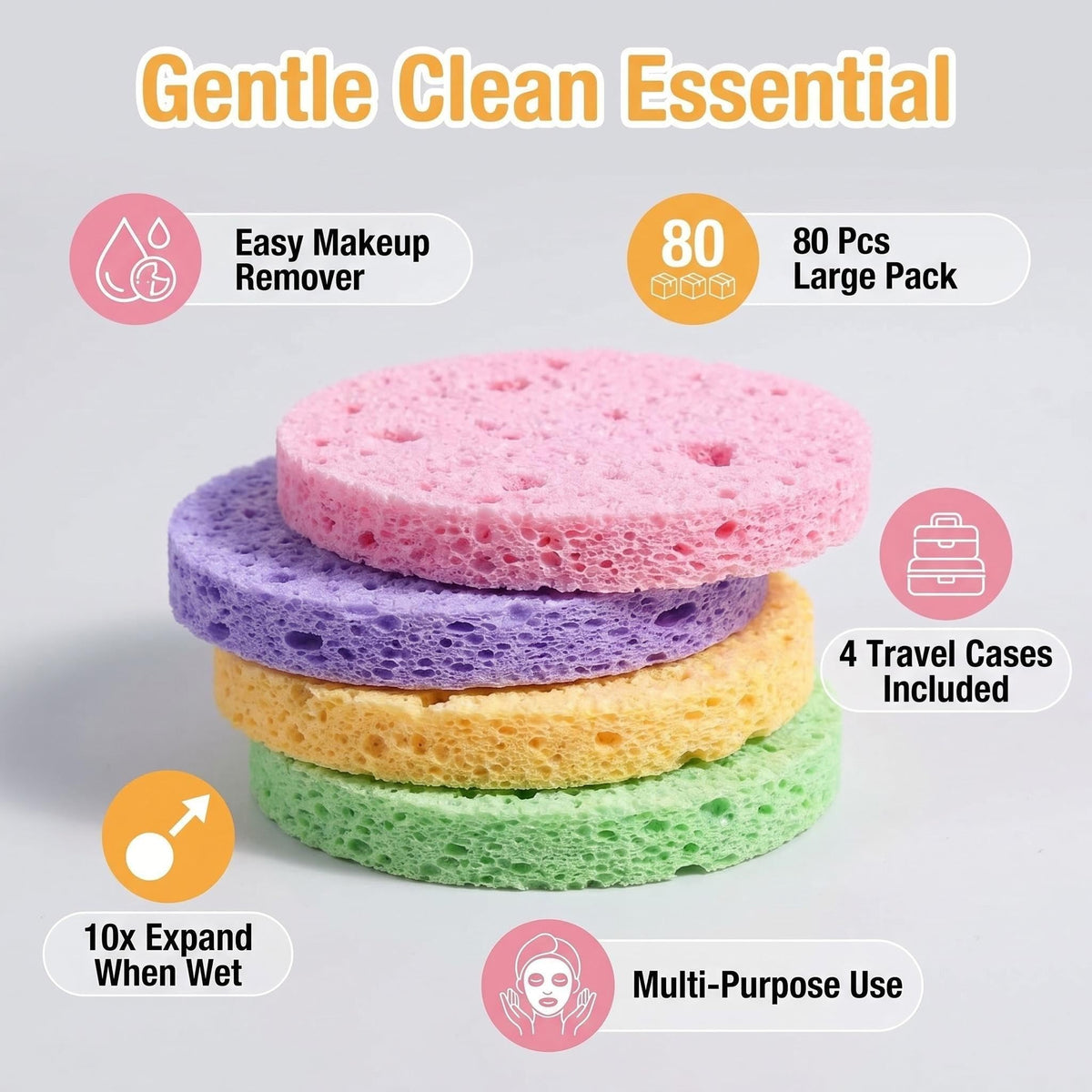 BS-MALL expanded sponge close-up showing soft texture for gentle cleansing