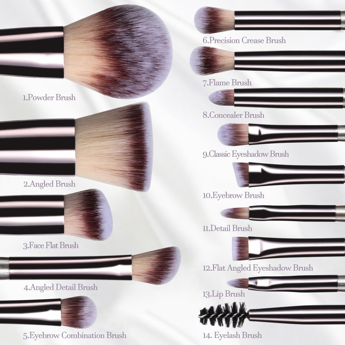 BS-MALL detailed view of eye brushes showing precision tips for defined eye looks
