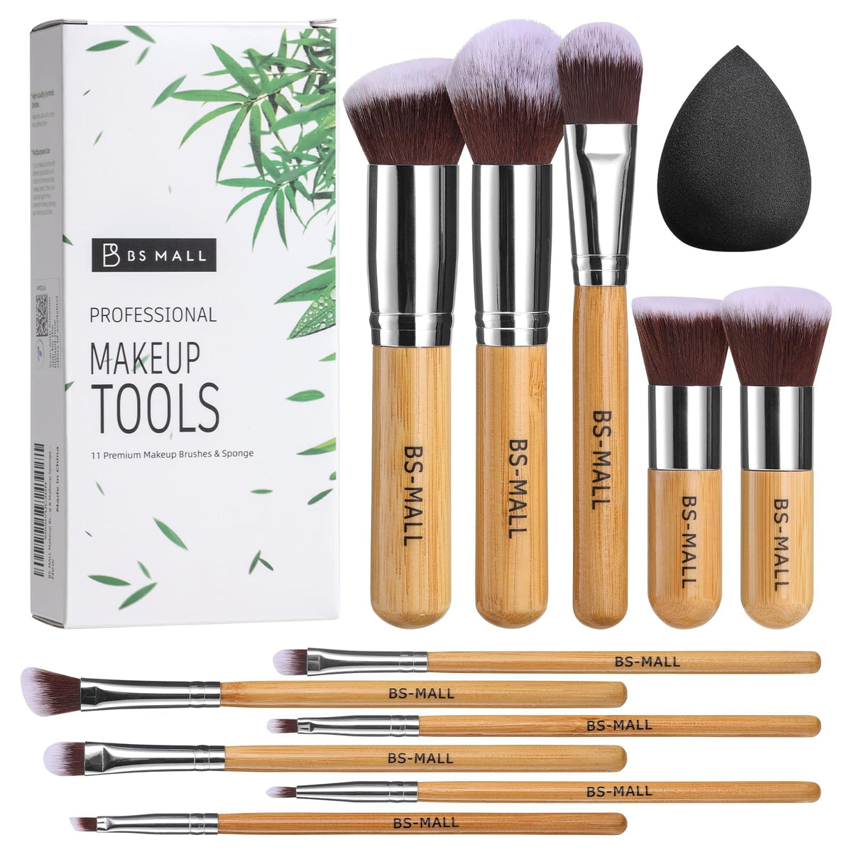 BS-MALL front packaging showing full brush and sponge kit, convenient travel storage