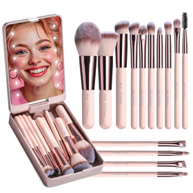 BS-MALL front packaging showing compact travel brush kit and mirror for convenience