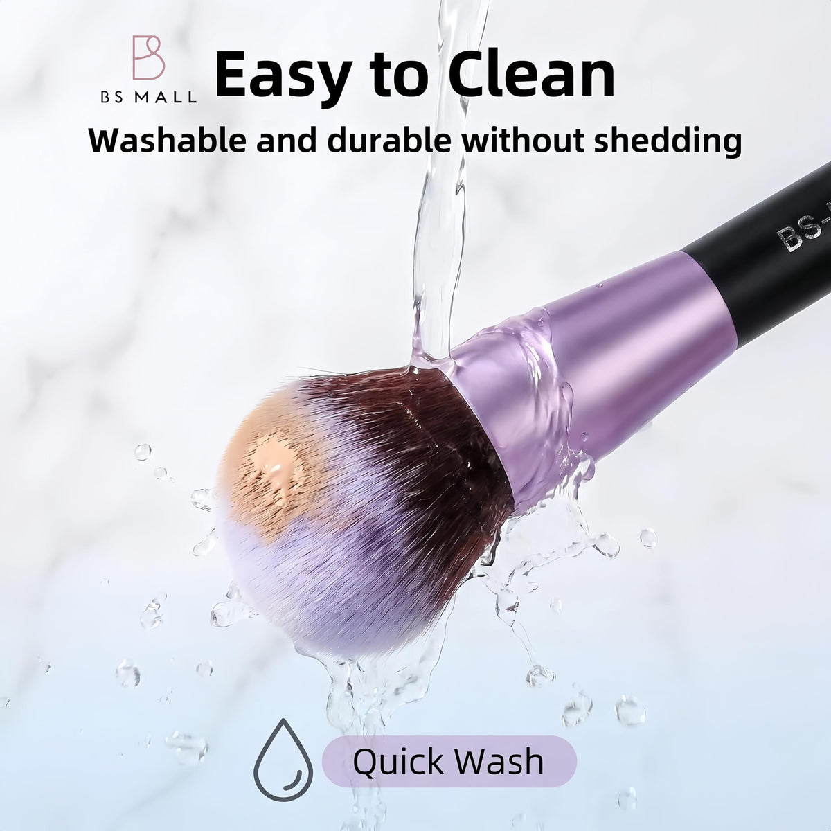 BS-MALL brush in use applying foundation for smooth coverage