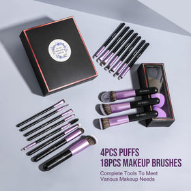 BS-MALL brushes and sponges styled on vanity showing organized routine benefit