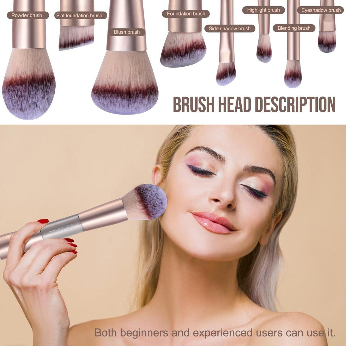 BS-MALL brushes styled on a vanity creating elegant makeup setup for daily use