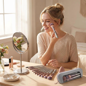 BS-MALL brushes on a travel vanity conveying ready-to-use convenience for travelers