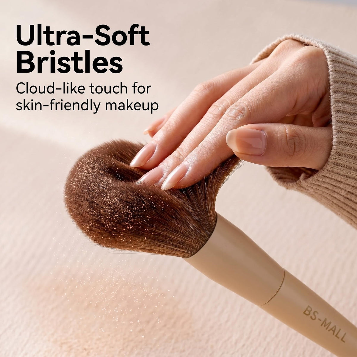 BS-MALL brushes on a vanity styled for daily routine and professional use