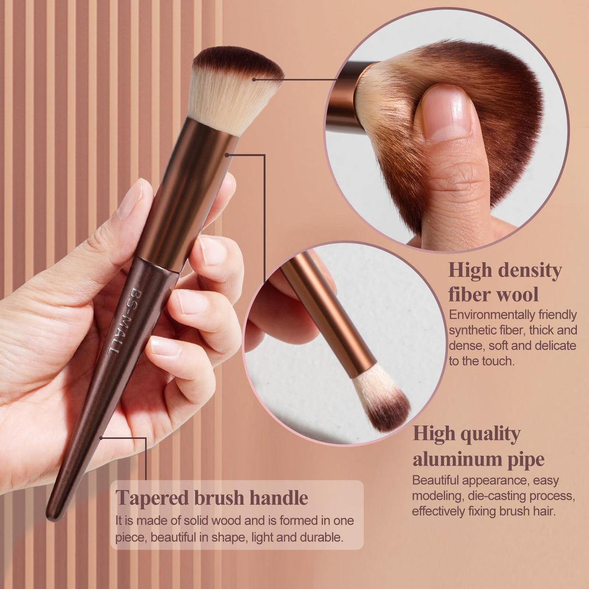 BS-MALL open case with all 18 brushes neatly organized for travel convenience