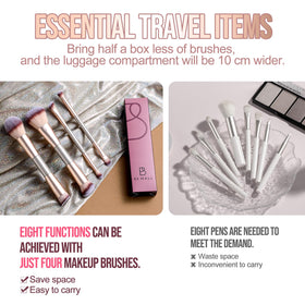 BS-MALL brushes next to a smartphone to show compact size and travel convenience