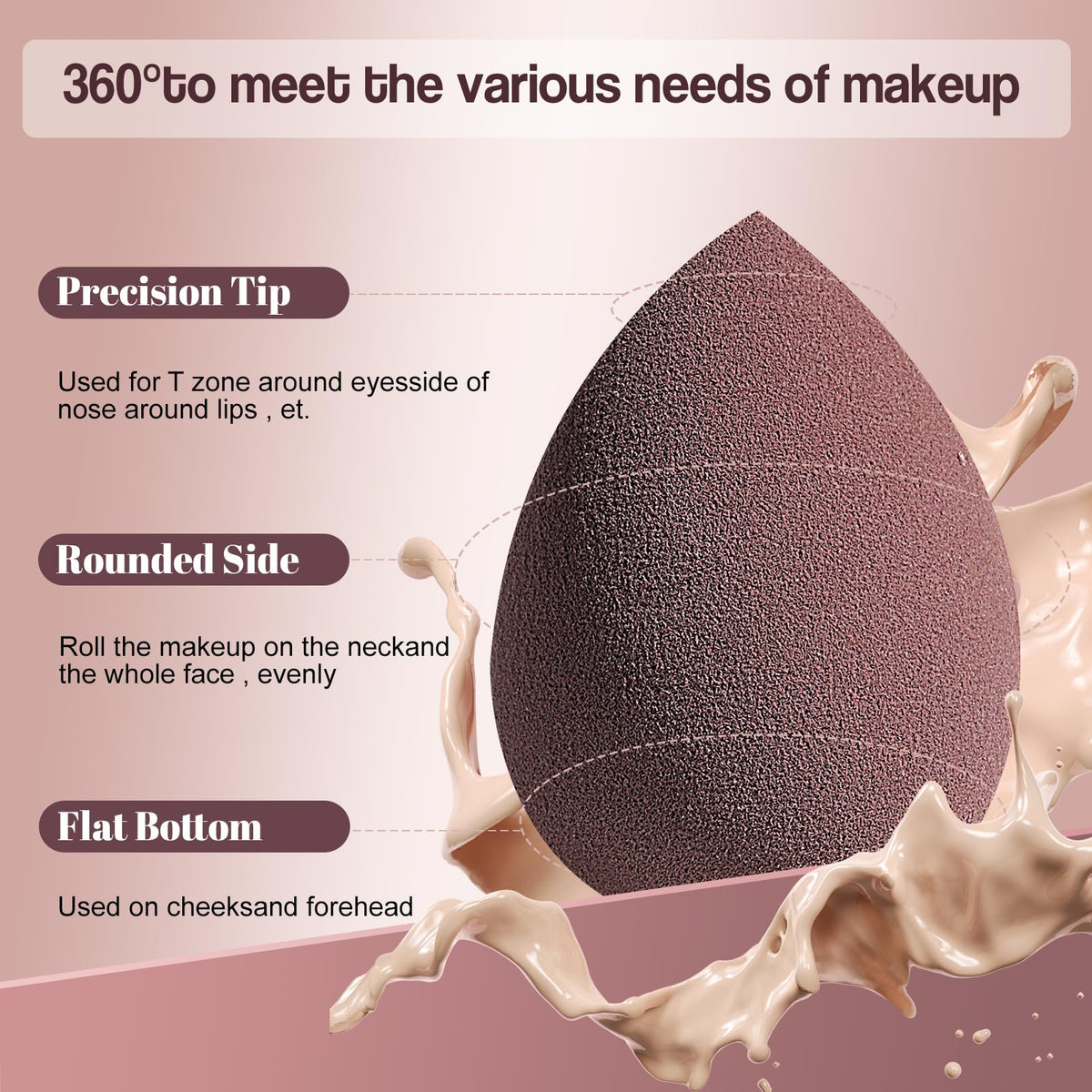 BS-MALL close-up showing sponge soft texture and non-latex surface for smooth blending