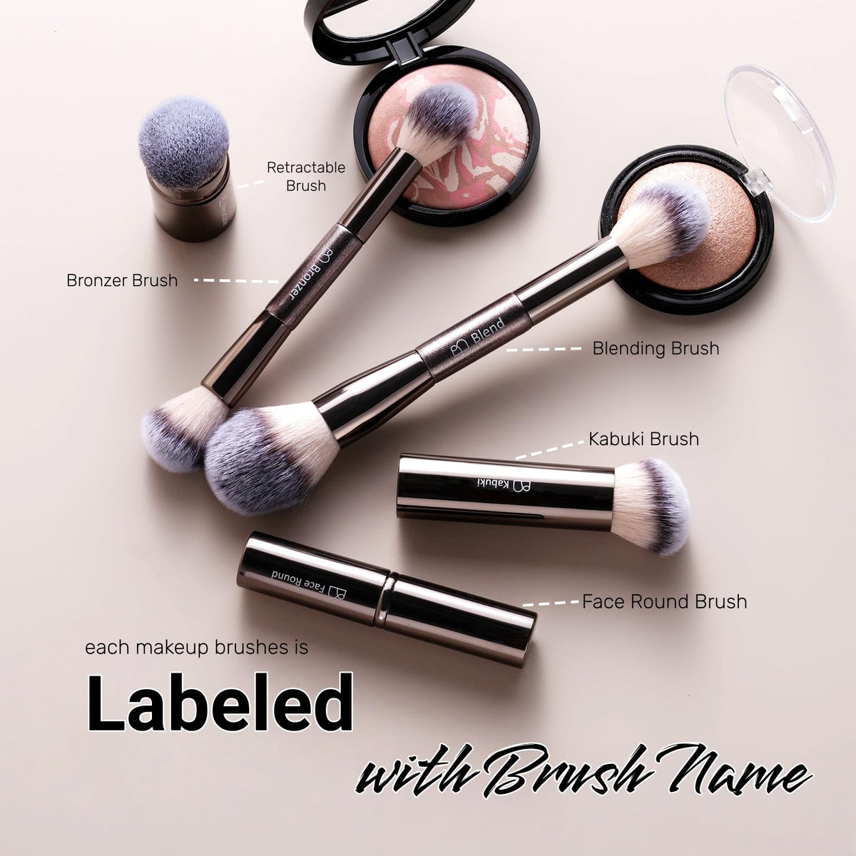 BS-MALL open travel case keeping brushes organized and dust-protected on trips