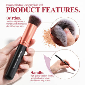 BS-MALL travel pouch open with brushes inside for on-the-go touch-ups