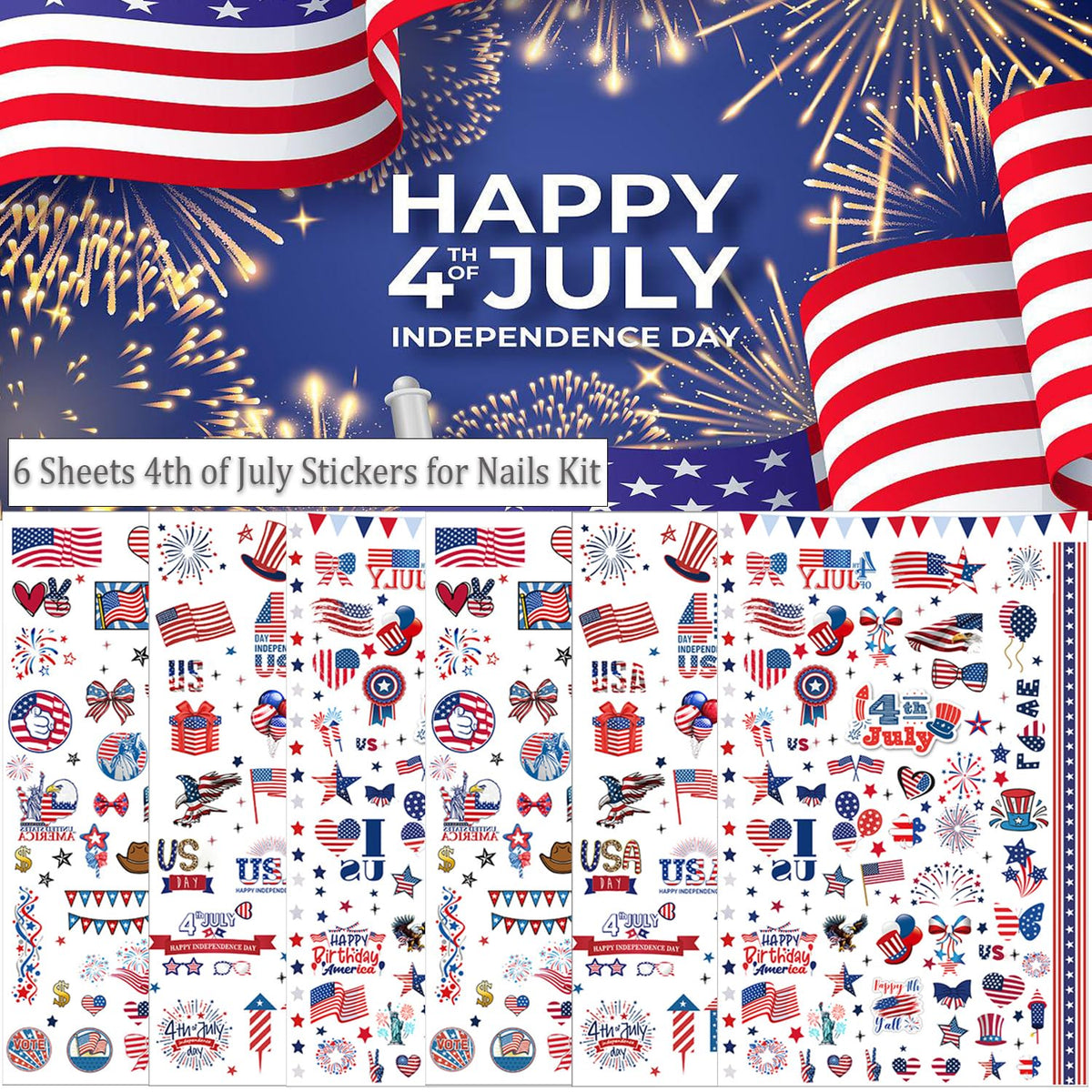 BSBTBZ close-up accent nail with fireworks and heart decals adding festive detail