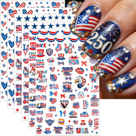BSBTBZ front packaging showing six patriotic 250th anniversary sticker sheets for easy decoration