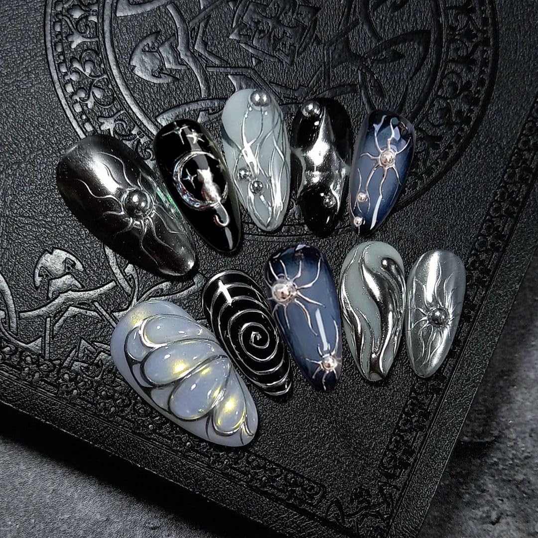BSBTBZ front packaging showing full 24-piece gothic nail set and benefits