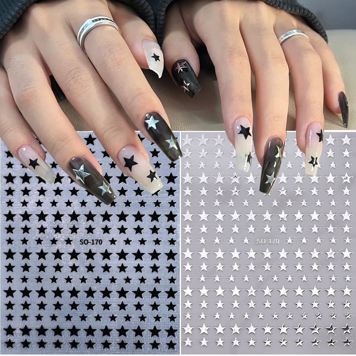 BSBTBZ close-up of gold, silver and rose gold stickers reflecting light for luxe shine