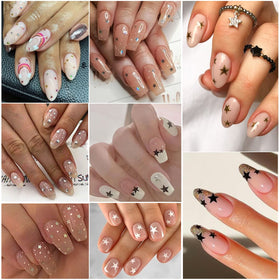BSBTBZ lifestyle photo of finished manicure showcasing stickers for party-ready nails