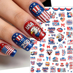 BSBTBZ manicured nail sealed with gel top coat enhancing sticker durability and glossy finish