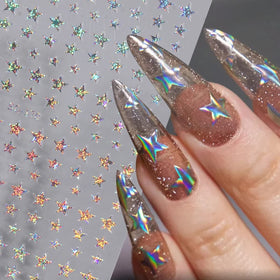 BSBTBZ texture close-up showing 3D raised star decals for added depth on nails