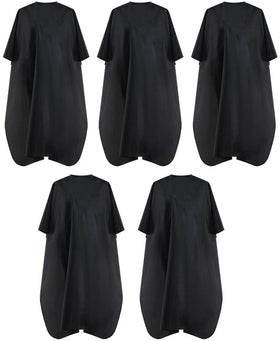 BSFHH front view of black barber cape showing full coverage and professional look