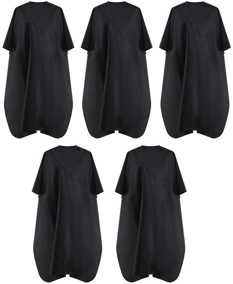 BSFHH front view of black barber cape showing full coverage and professional look