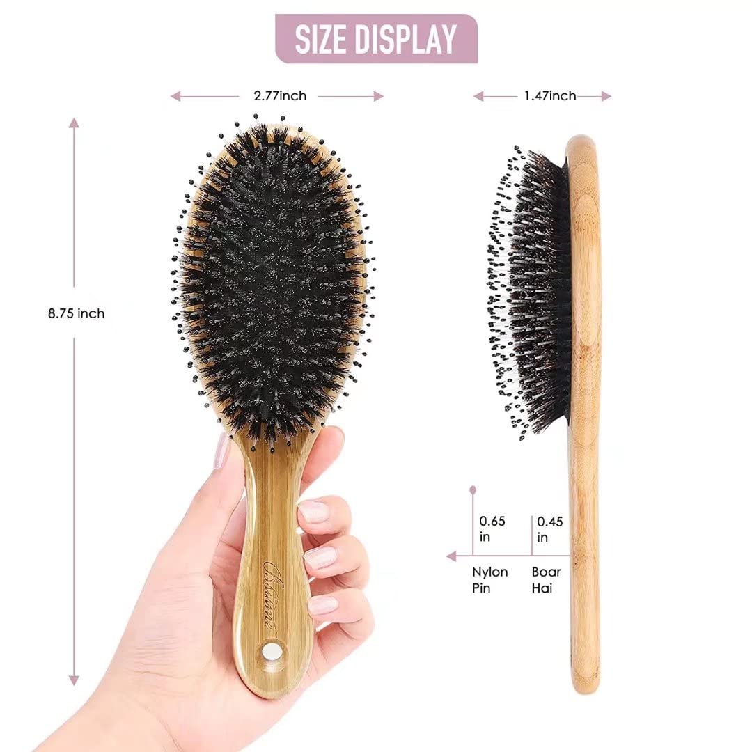 Bsisme brush gliding through wet hair showing safe gentle detangling for damp strands