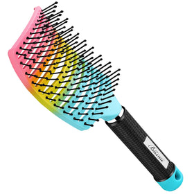 Bsisme brush front view showing curved paddle and colorful finish for faster drying