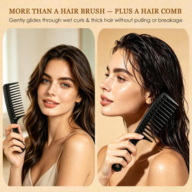 Bsisme brush held in hand to show size and comfortable ergonomic grip for daily use