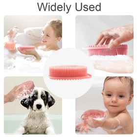 Bsofing scrubber creating rich foam while in use, faster cleansing with less soap