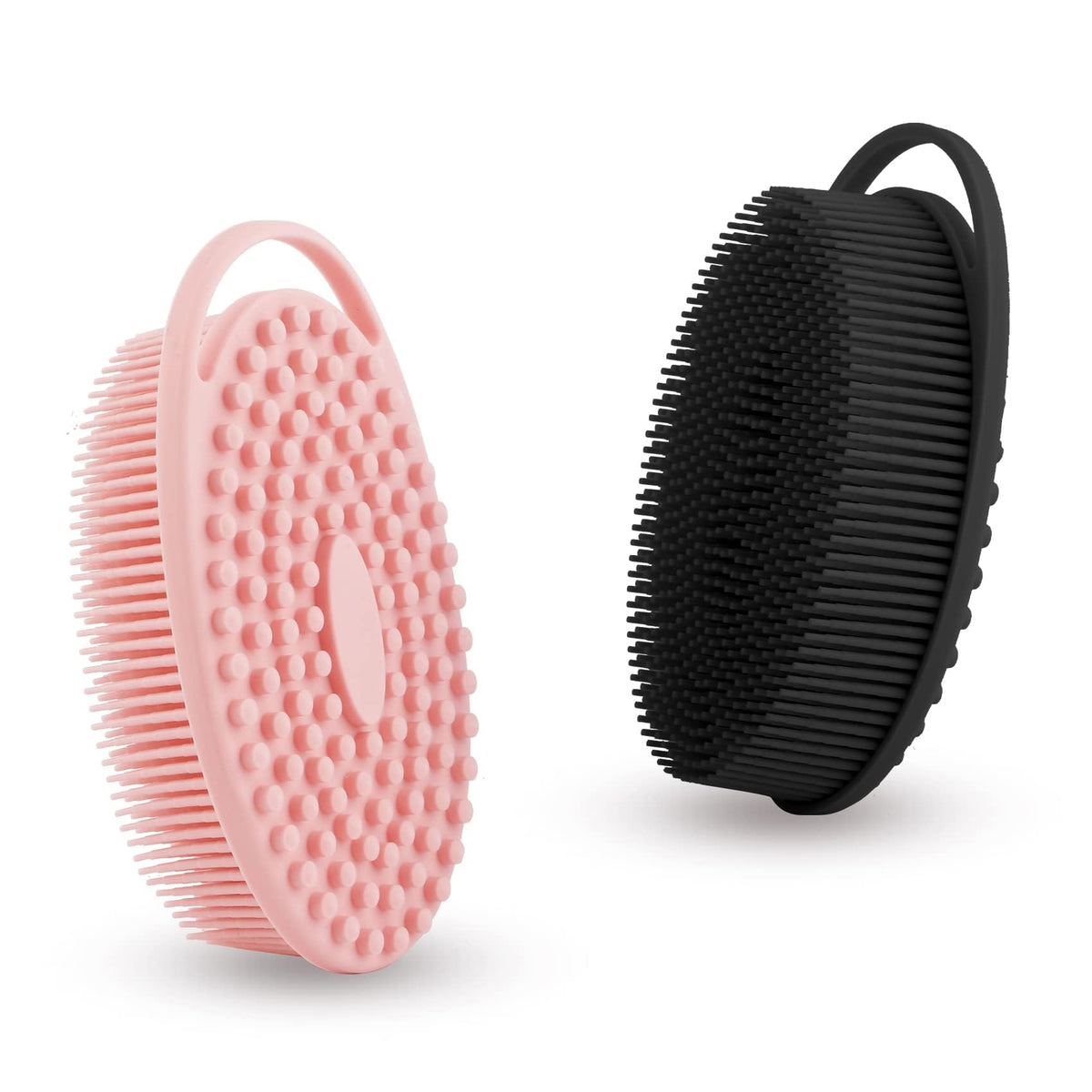 Bsofing front view of both scrubbers showing colors and shape, hygienic design benefit