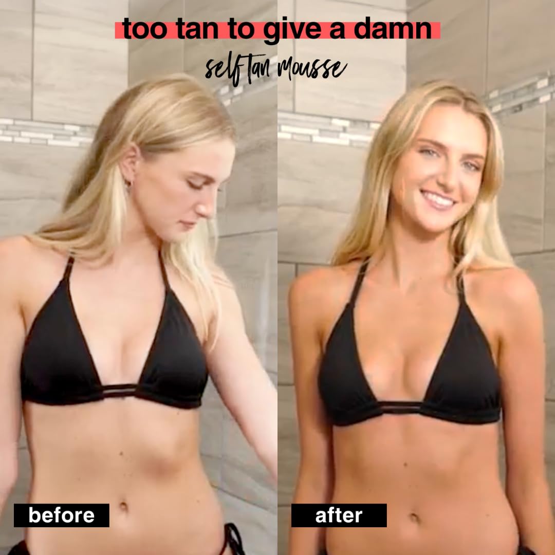 B.TAN before and after arm showing deep bronzed result