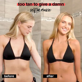 B.TAN before and after arm showing deep bronzed result