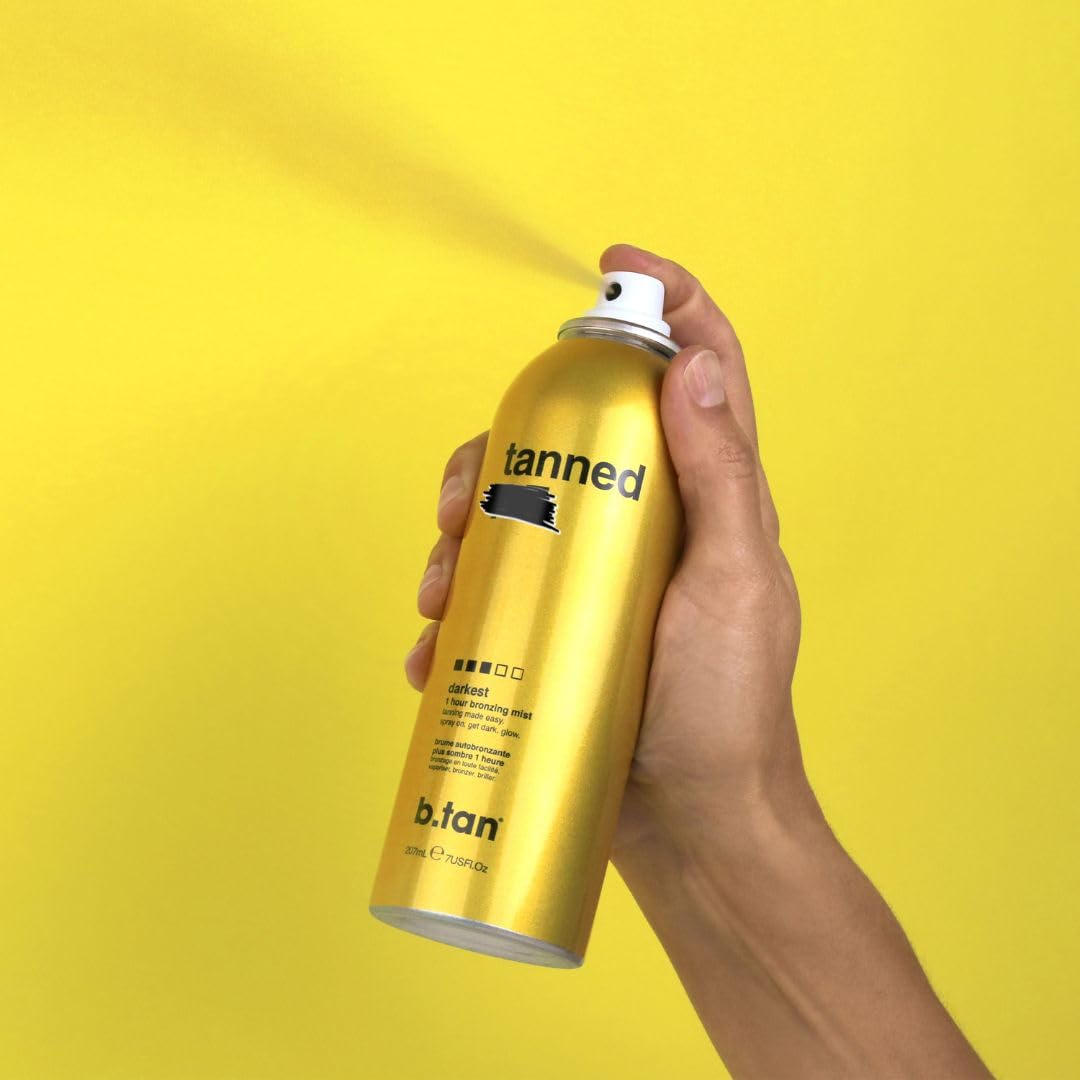B.TAN bronzing mist close-up nozzle highlighting precise mist for smooth application