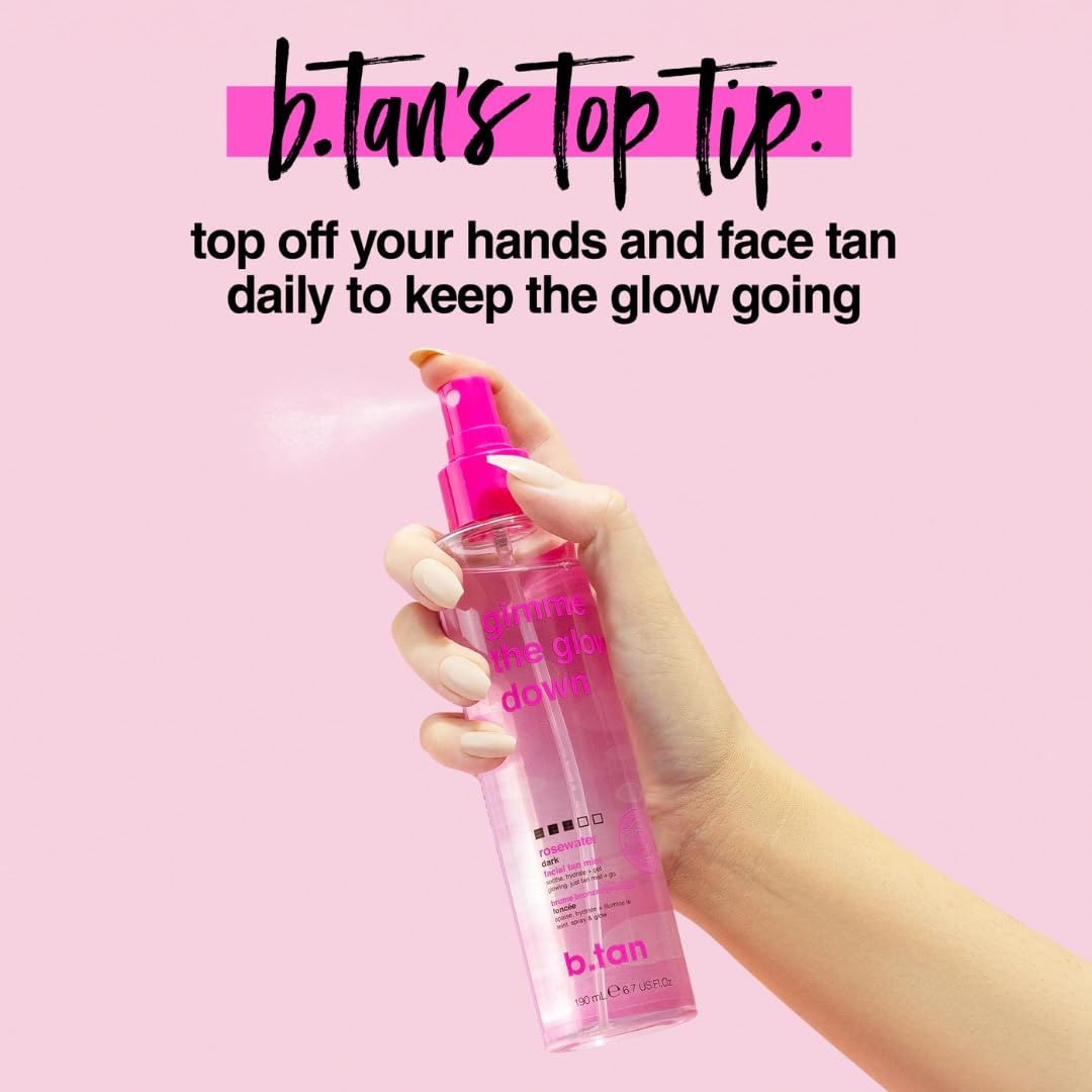 B.TAN mist on bathroom vanity in lifestyle scene showing daily routine ease