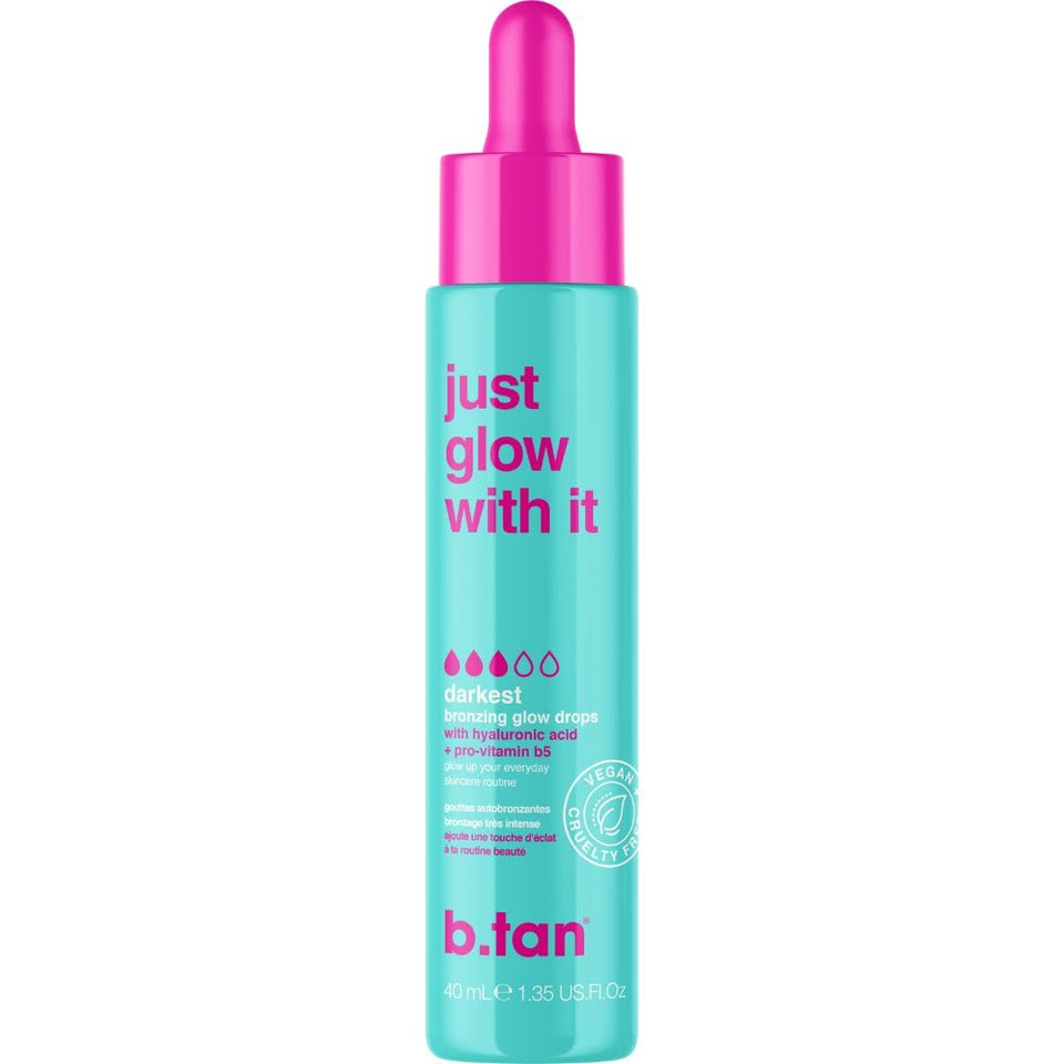 B.TAN front bottle showing product and branding, quick visible benefit