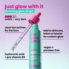 B.TAN serum texture on hand, lightweight hydrating bronzing feel