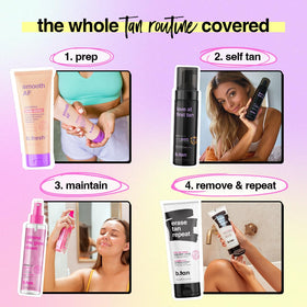 B.TAN face application detail for subtle, even facial tanning results