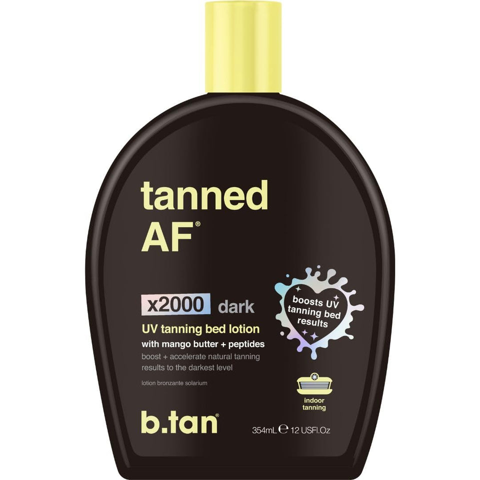 b.tan front packaging showing bottle and tint for quick color