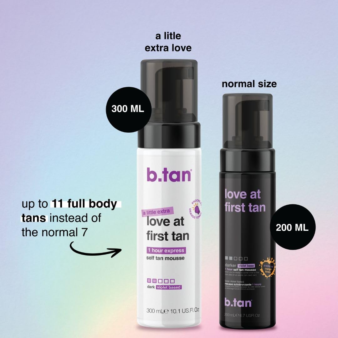 B.TAN mousse texture close-up illustrating lightweight, blendable foam