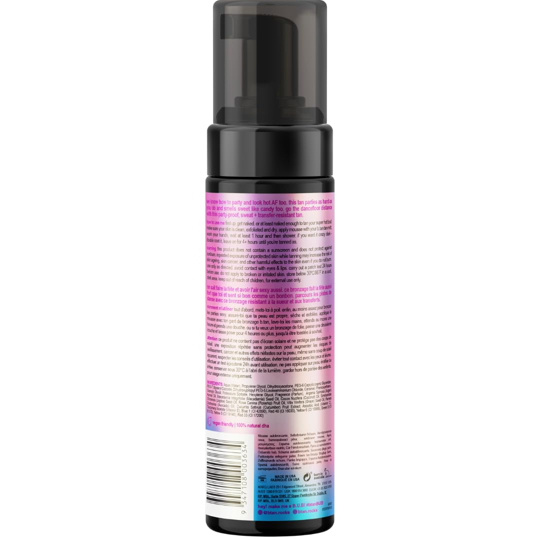B.TAN mousse texture close-up demonstrating lightweight spreadability benefit