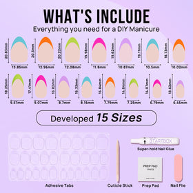 BTArtbox accessory kit layout with glue, tabs, file, and prep pad for complete application