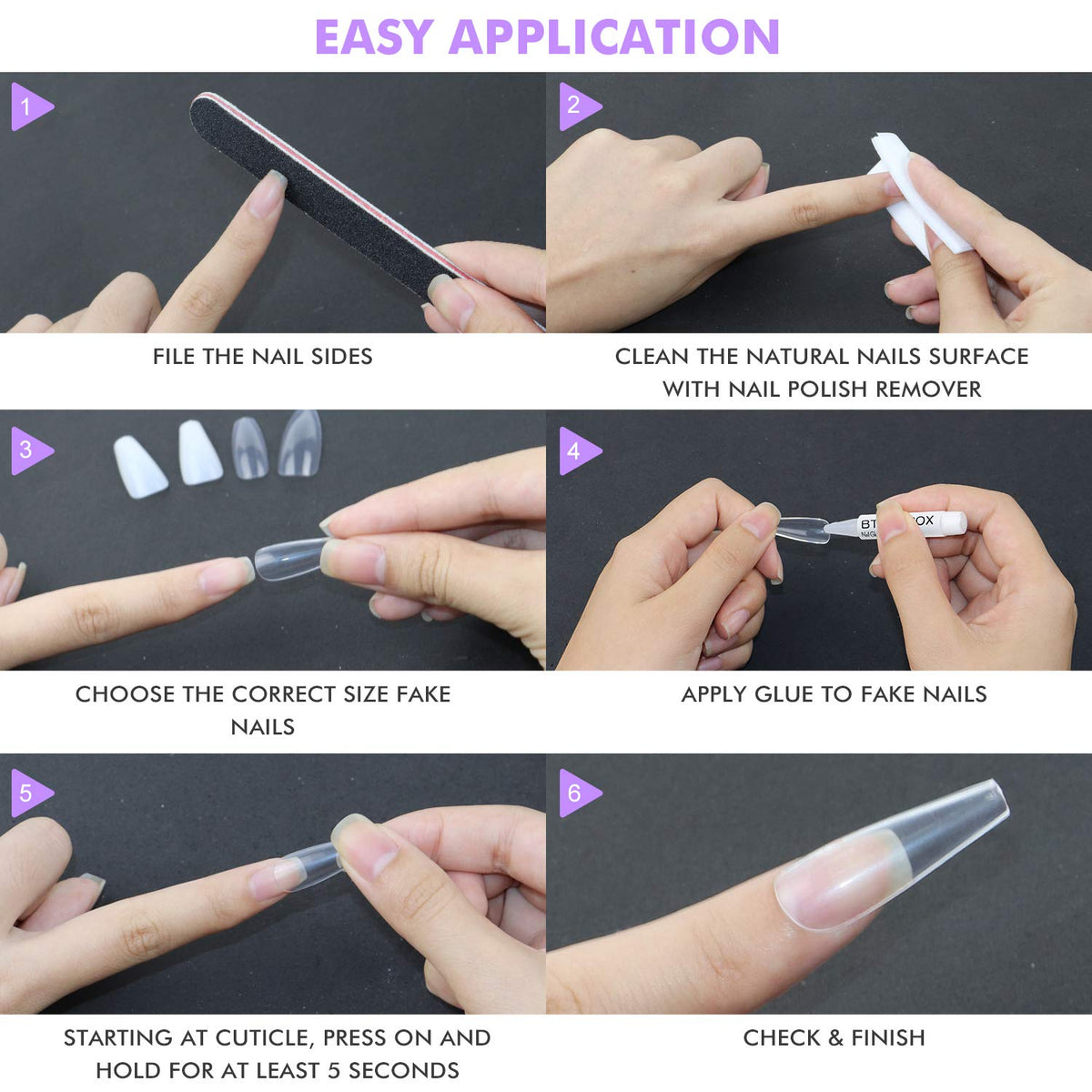 BTArtbox repairing a cracked acrylic nail showing durable quick fix benefit