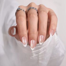 BTArtbox close-up of gel finish highlighting glossy salon-like French tips