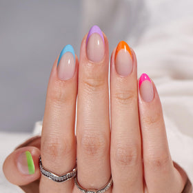 BTArtbox close-up of neon French tip detail highlighting precise gel paint and crisp lines