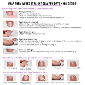 BTArtbox prep step showing cuticle push and adhesive tab placement
