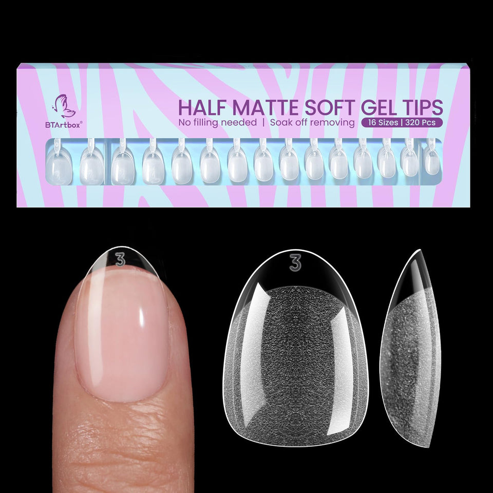 BTArtbox front packaging showing 320 extra short almond tips for quick application