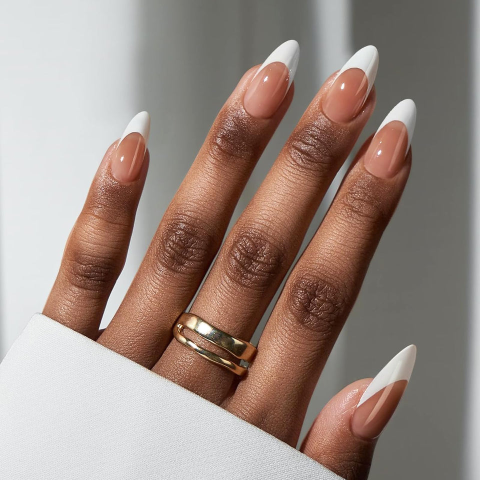 BTArtbox front packaging showing almond French tip nails and benefit of ready-to-wear polish