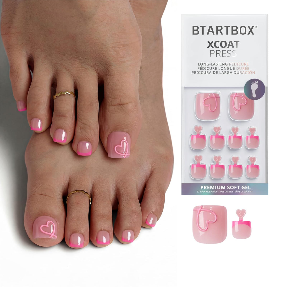 BTArtbox front packaging shot showing hot pink French-tip design and kit contents benefit: clear product overview